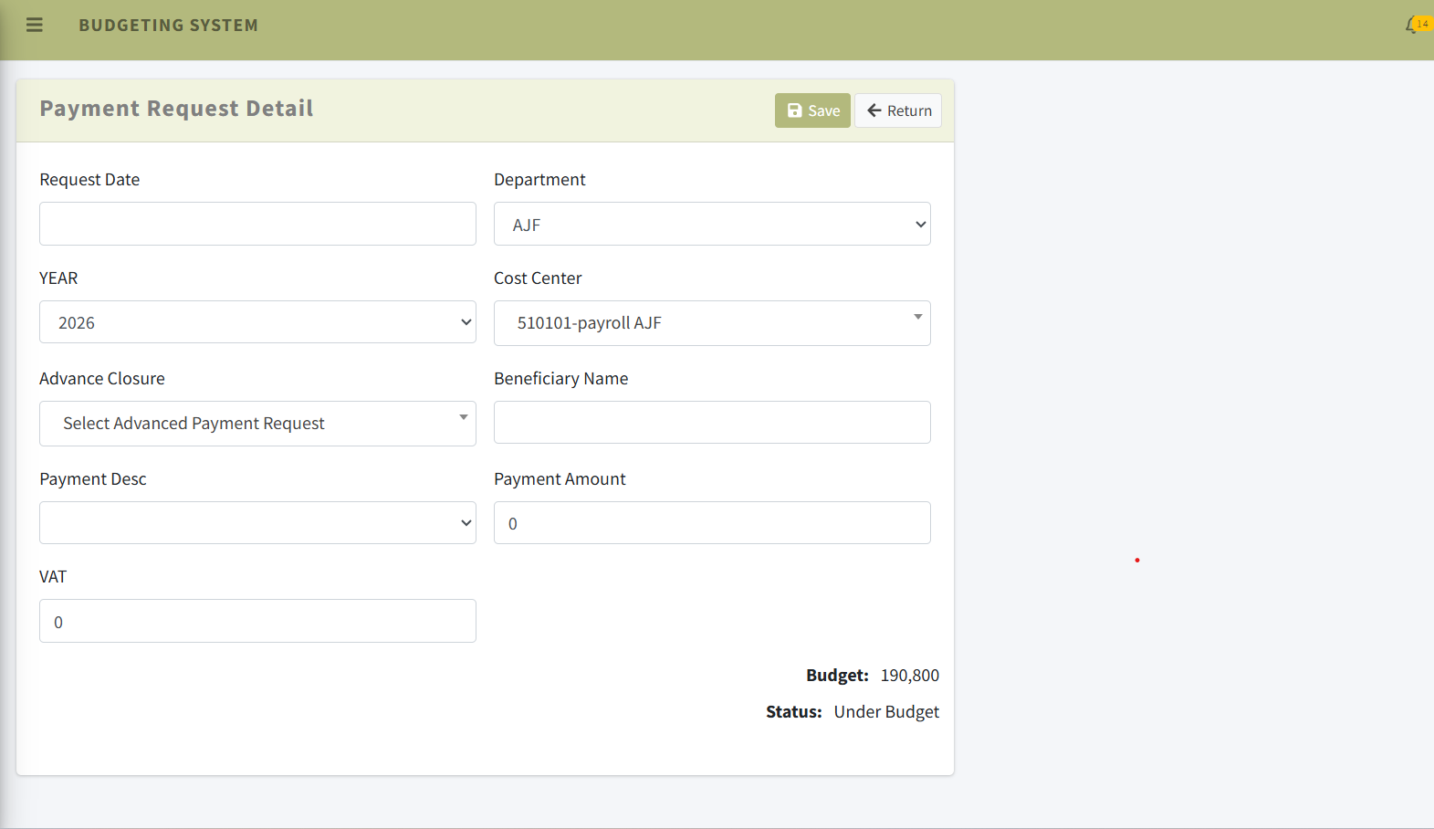 Budgeting System 2